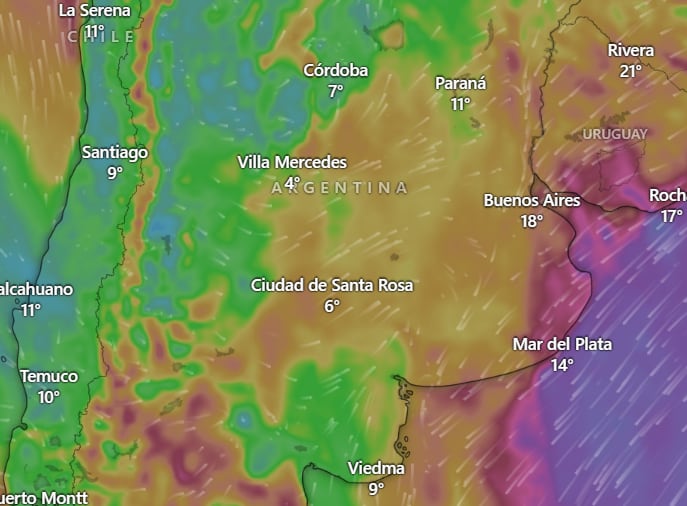 Pronóstico del tiempo: alerta por ciclogénesis y fuertes lluvias de Santa Rosa este lunes 1 de septiembre