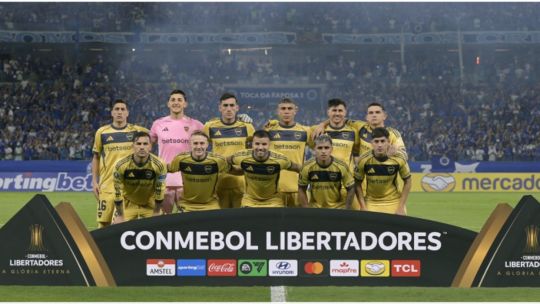 Jugadores de Boca Juniors en un partido de fútbol