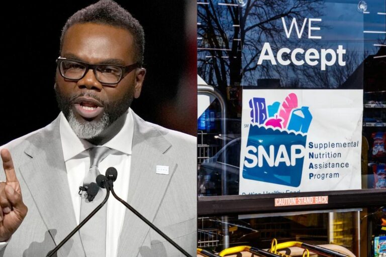 Alcalde Brandon Johnson en anuncio de subsidios para organizaciones de Chicago