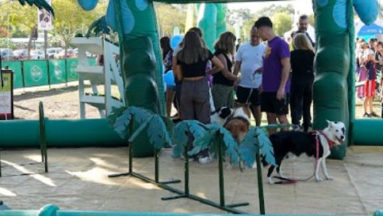Familias con sus mascotas en el Paseo de la Costa de Vicente López durante el Día del Animal