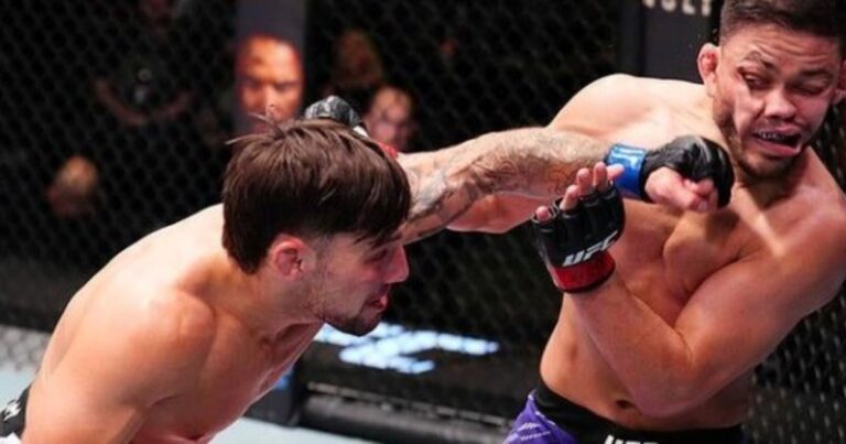 Esteban Ribovics, peleador argentino de la UFC, en entrenamiento o previo a un combate.