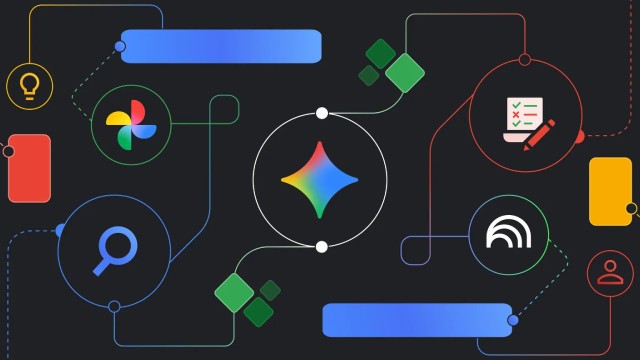 Logo de Google con fondo de inteligencia artificial y circuitos digitales