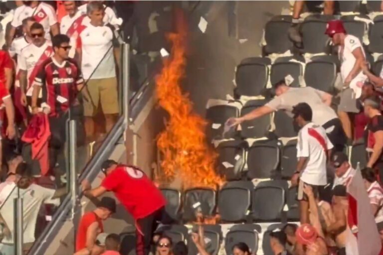 Vista de la tribuna superior del estadio Más Monumental, donde se registró el incidente.