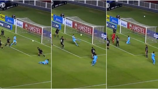 Kevin Silva falla un gol insólito con el arco vacío en la Copa Sudamericana