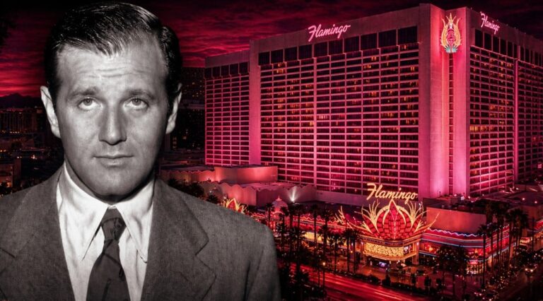Bugsy Siegel en traje, fotografía en blanco y negro