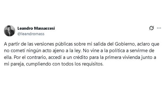 Leandro Massaccesi, exjefe de Gabinete del Ministerio de Capital Humano