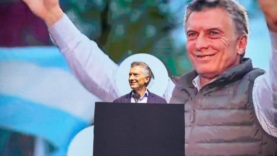 Mauricio Macri durante un acto o reunión política.