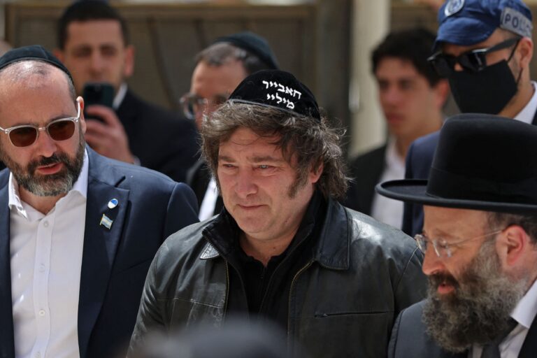 El presidente Javier Milei durante su visita oficial a Israel.