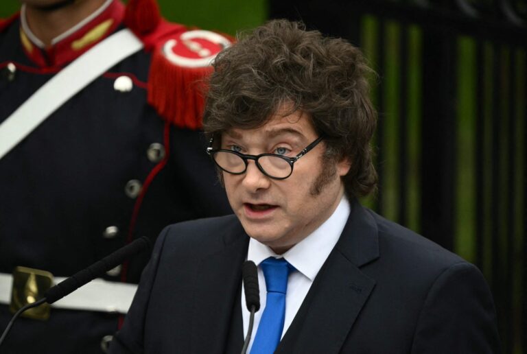 Presidente Javier Milei durante una declaración pública.