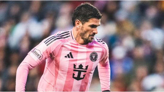 Rodrigo De Paul del Inter Miami celebra su gol ante Real Salt Lake en la MLS.