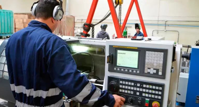 Trabajadores en una fábrica autopartista argentina