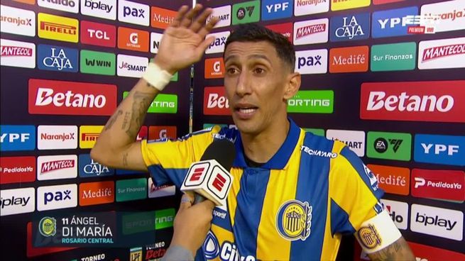 Ángel Di María durante el partido entre Rosario Central y River en el Monumental
