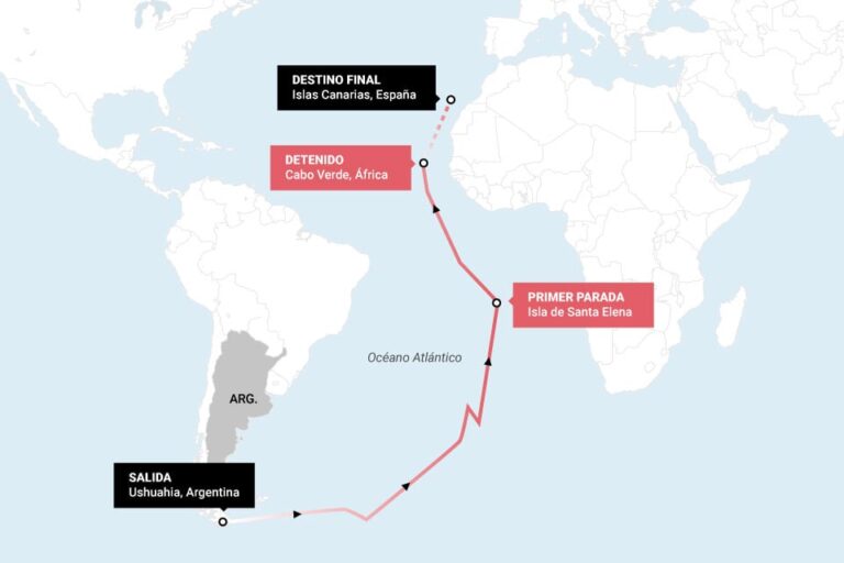 Crucero varado por brote de hantavirus con personal de salud en el puerto