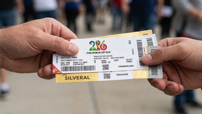 Estadio de fútbol con cartel de entradas agotadas y reventa