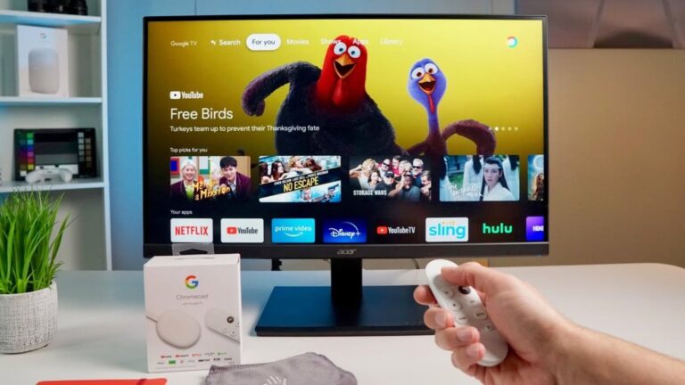 Chromecast 4K con Google TV en una mesa