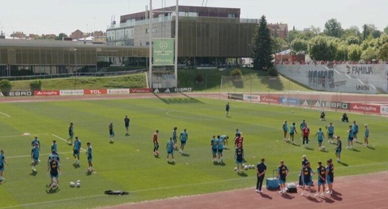 Selección española de fútbol entrenando en la Ciudad del Fútbol de Las Rozas