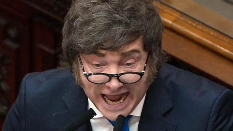 El presidente Javier Milei durante un acto oficial