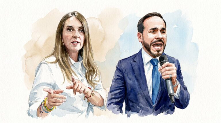 Paloma Valencia en conferencia de prensa anunciando su respaldo a Abelardo de la Espriella
