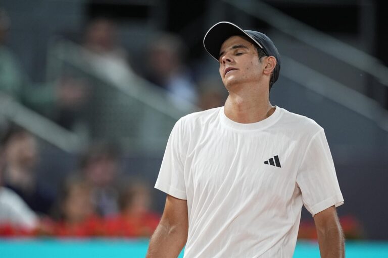 Rafa Jódar durante el partido de cuartos de final del Masters 1000 de Roma ante Luciano Darderi