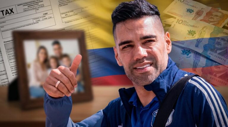 Radamel Falcao García durante una declaración en zona mixta con la camiseta de Millonarios