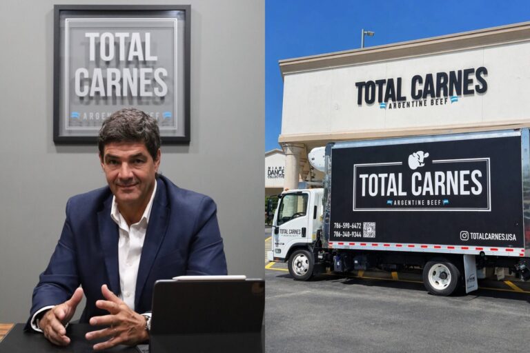 Tienda de Total Carnes en Miami con cortes de carne argentinos en exhibición