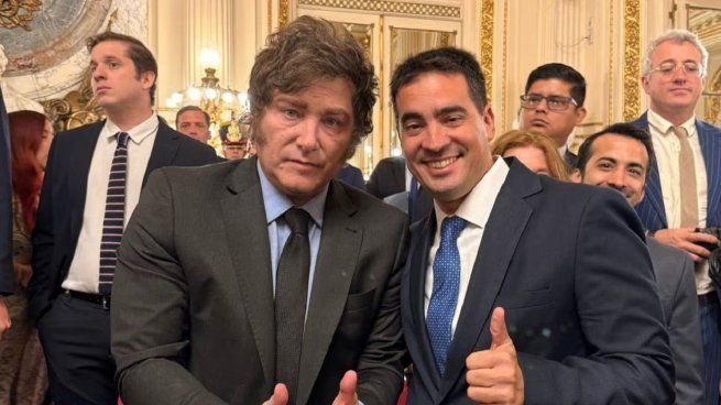 Adrián Ravier durante su presentación como vocero presidencial en Casa Rosada