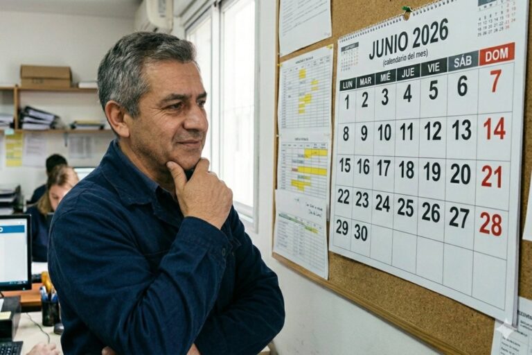 Calendario con la fecha de pago del aguinaldo en junio 2026