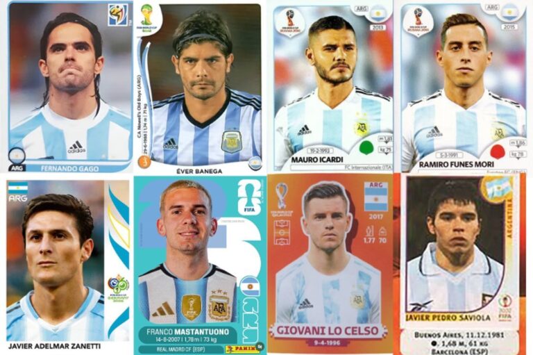 Álbum de figuritas del Mundial con jugadores argentinos
