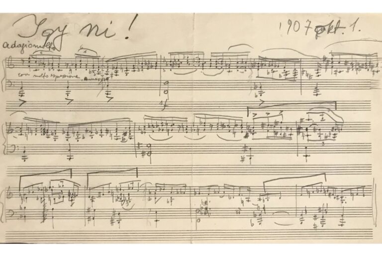 Manuscrito de Béla Bartók con las cuatro notas de Stefi Geyer