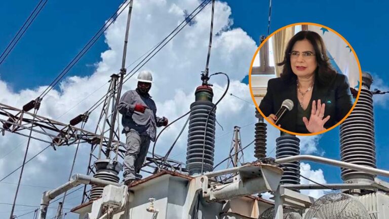 Rixi Moncada leyendo pronunciamiento de Libre contra reformas energéticas en Honduras