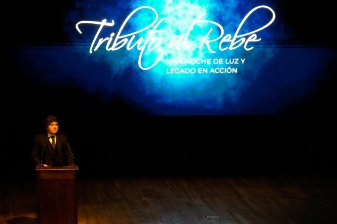 Presidente Javier Milei en reunión en Casa Rosada con Yosef Chaim Ohana