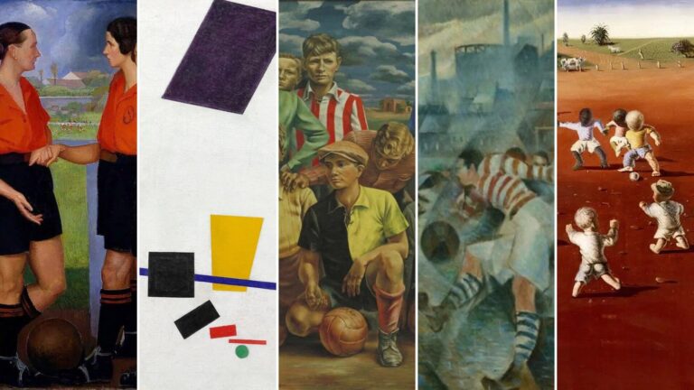 Obra de arte que representa el fútbol