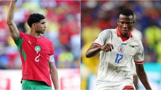 Escudos de las selecciones de Marruecos y Haití previo al partido del Grupo C del Mundial 2026
