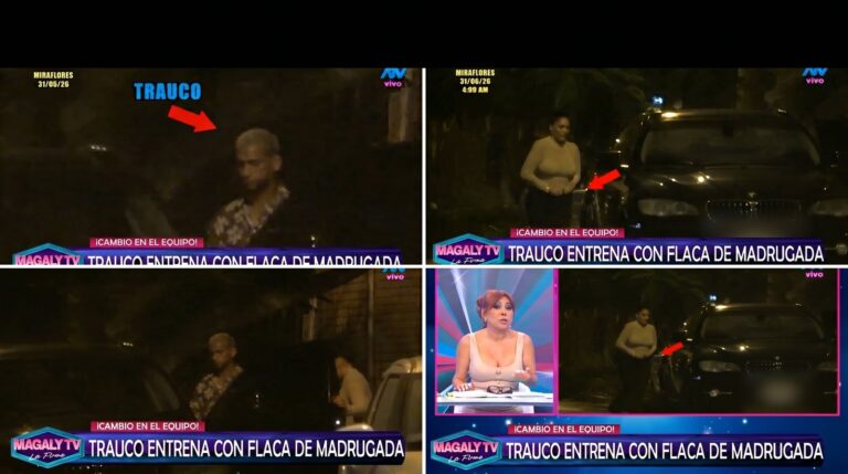 Miguel Trauco junto a una camioneta BMW en Miraflores durante la madrugada