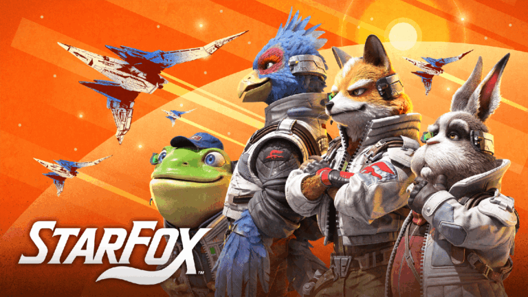 Captura de pantalla de Star Fox para Nintendo Switch 2 mostrando a Fox McCloud en combate espacial