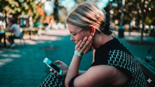 Personas usando dispositivos móviles en un espacio urbano de Latinoamérica