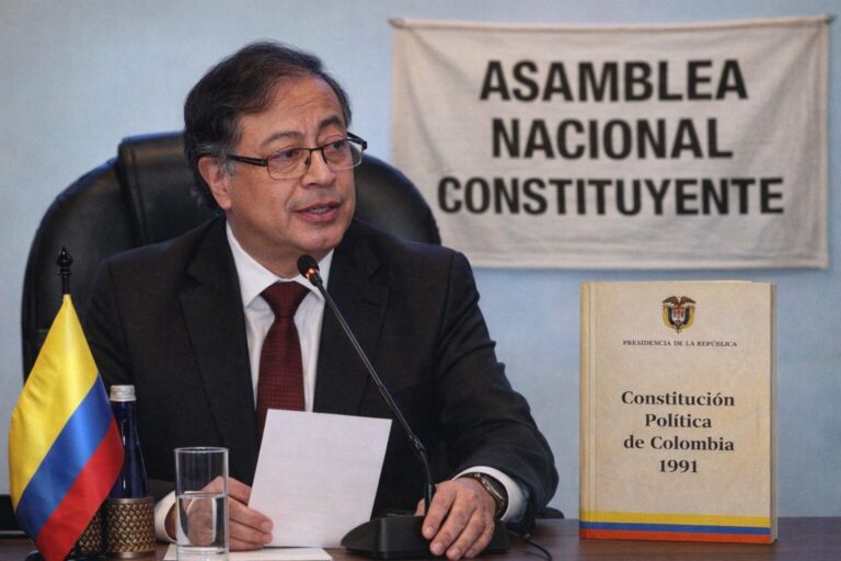 Presidente Gustavo Petro durante un discurso oficial