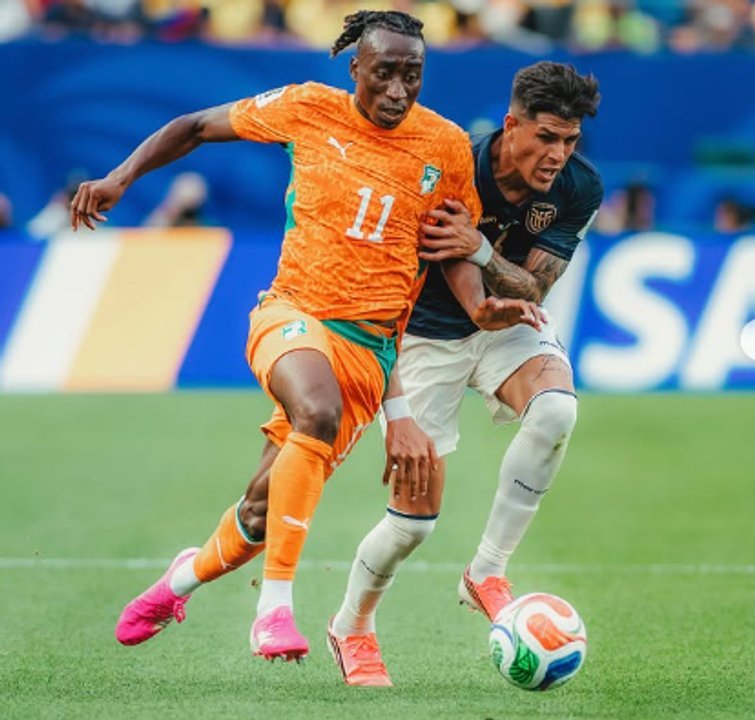 Yan Diomandé, extremo de Costa de Marfil, durante su debut en el Mundial 2026