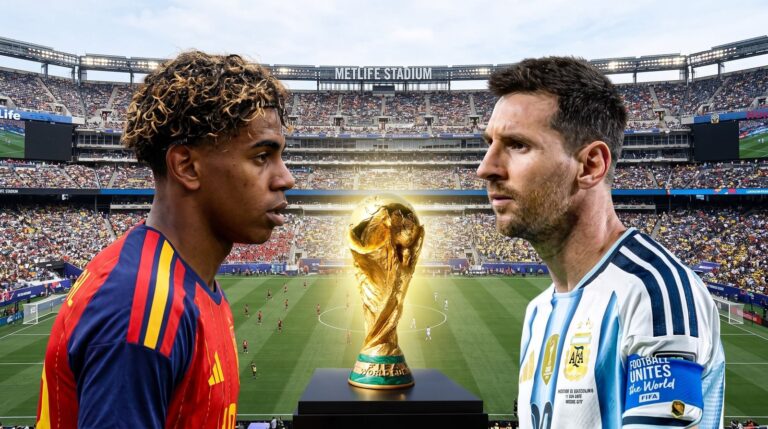 Selección argentina y española en el MetLife Stadium de New Jersey