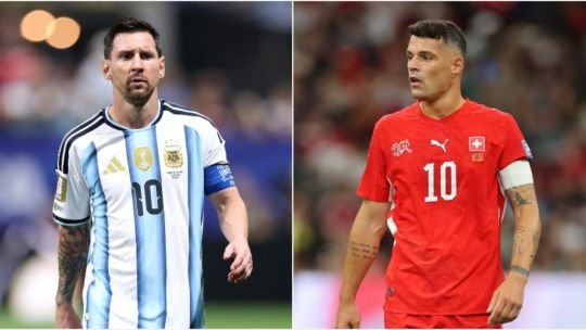 Jugadores de la selección argentina y suiza en el campo de juego durante el Mundial 2026