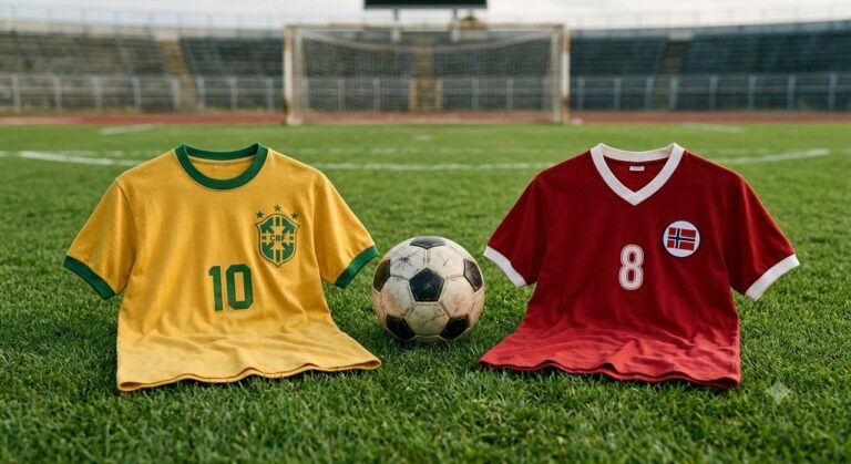 Escudos de las selecciones de Brasil y Noruega
