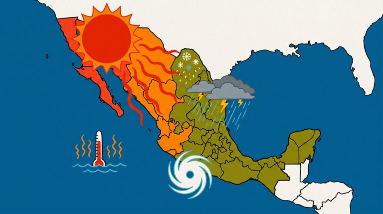 Mapa del clima de México con pronóstico de lluvias y temperaturas para el 24 de julio