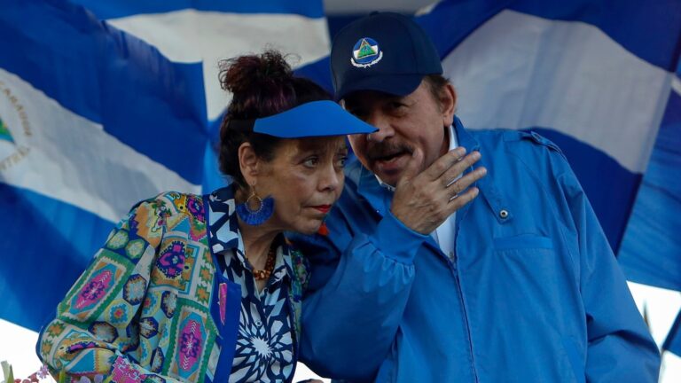 Daniel Ortega durante un discurso público