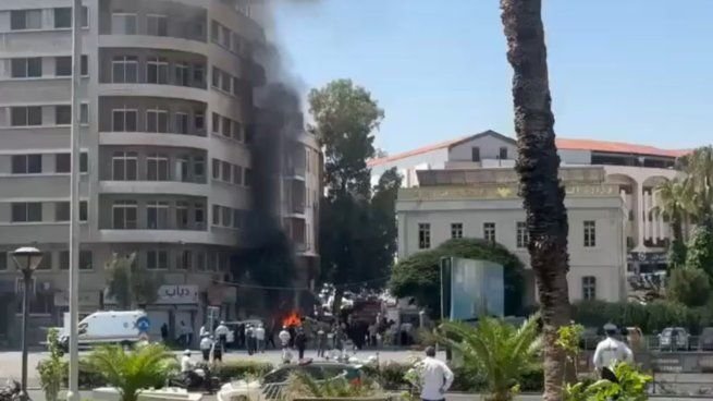 Vista del hotel Four Seasons en Damasco tras las explosiones