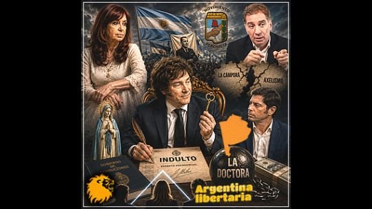 Presidente Javier Milei y ex presidenta Cristina Fernández de Kirchner