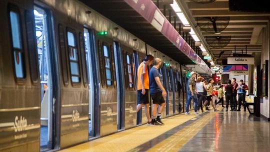 Mapa de la red de subtes de Buenos Aires con líneas A, B, C, D, E y H