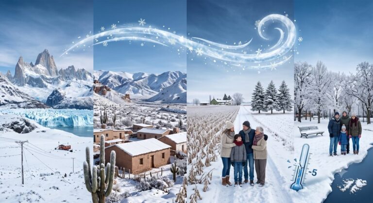 Nevada en la provincia de Buenos Aires durante el frío extremo