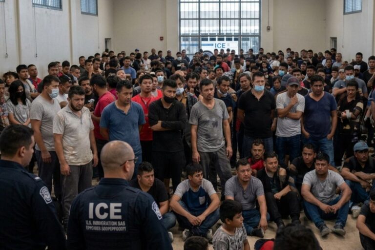 Agentes del ICE durante un operativo migratorio en Estados Unidos