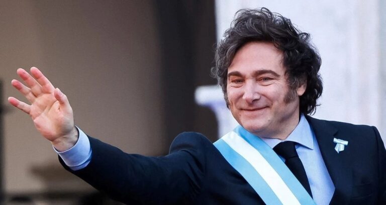 Presidente Javier Milei en un acto oficial