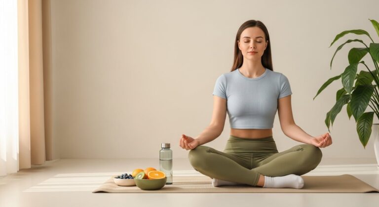Persona meditando en un entorno natural